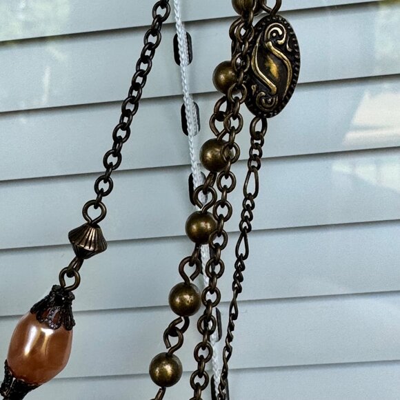 Layered Avon Necklace & Earrings Set With Shell Accents Jewelry In Box Vintage - Picture 11 of 16